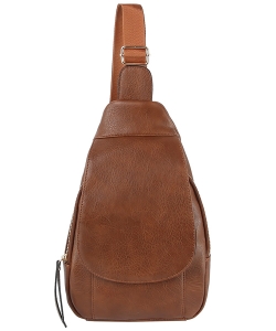 Fashion Flap Sling Backpack LQ210-2Z BROWN